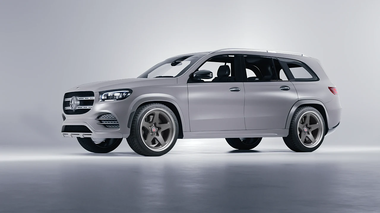 Mercedes-Benz GLS  Class 2023 on HRE Performance Wheels 527 forged wheels, front three-quarter view