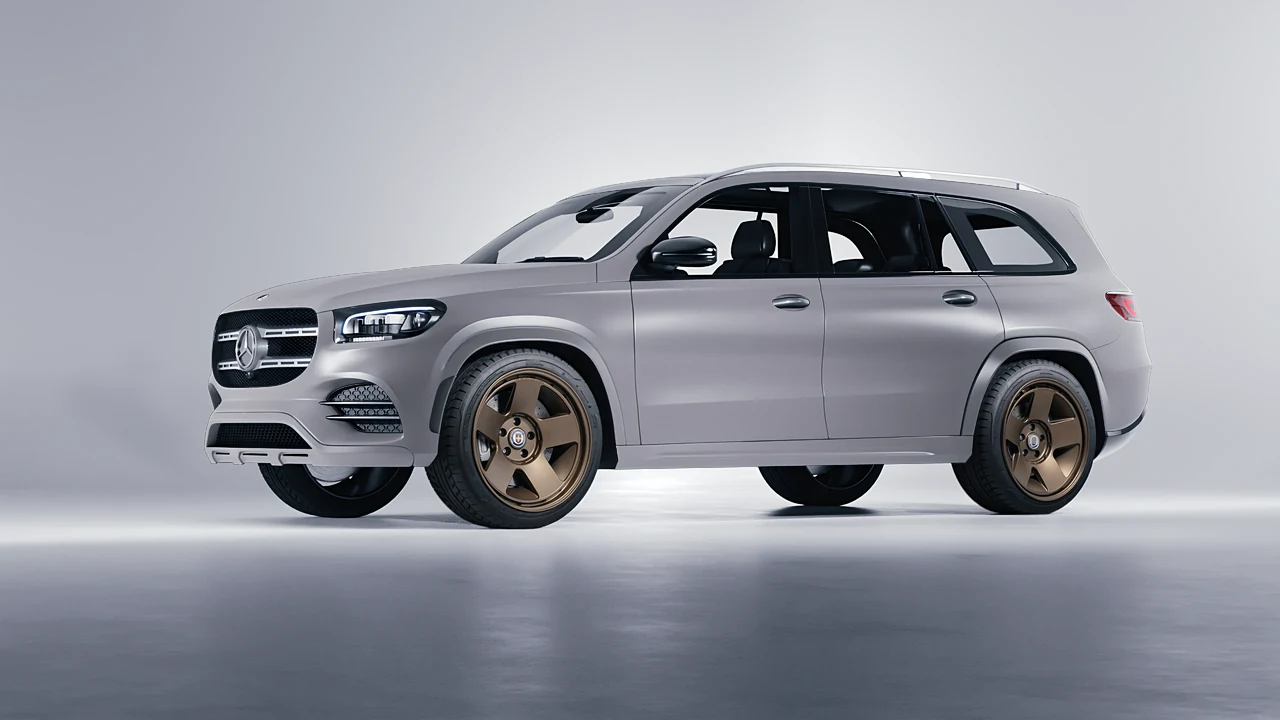 Mercedes-Benz GLS  Class 2023 on HRE Performance Wheels 555-GTM forged wheels, front three-quarter view