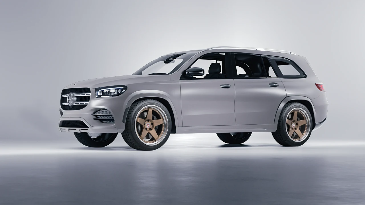 Mercedes-Benz GLS  Class 2023 on HRE Performance Wheels C105 forged wheels, front three-quarter view