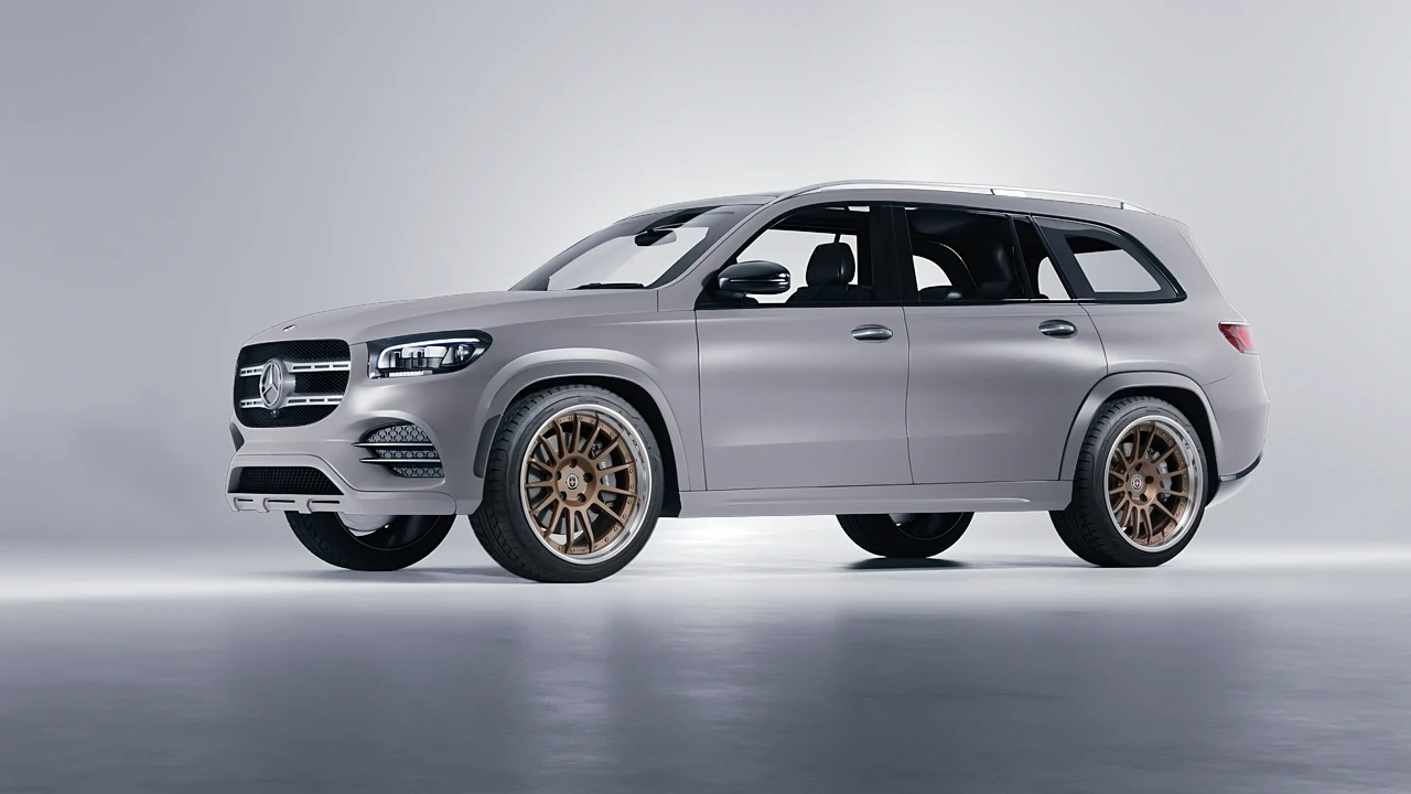 Mercedes-Benz GLS  Class 2023 on HRE Performance Wheels C109 forged wheels, front three-quarter view
