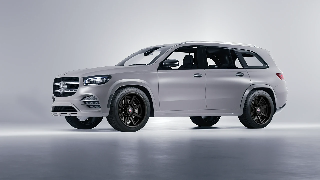 Mercedes-Benz GLS  Class 2023 on HRE Performance Wheels HD188H forged wheels, front three-quarter view