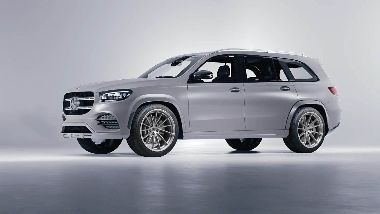 Mercedes-Benz GLS  Class 2023 on HRE Performance Wheels P103 forged wheels, front three-quarter view
