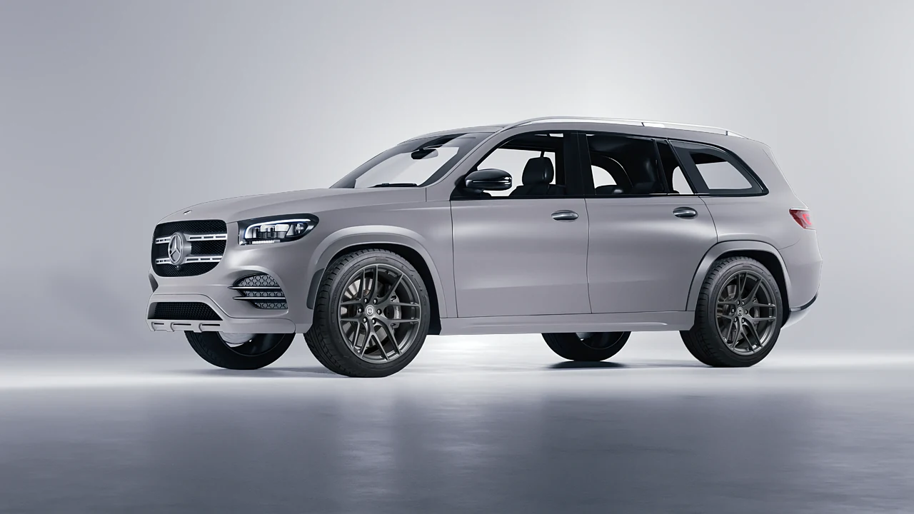 Mercedes-Benz GLS  Class 2023 on HRE Performance Wheels P161 forged wheels, front three-quarter view