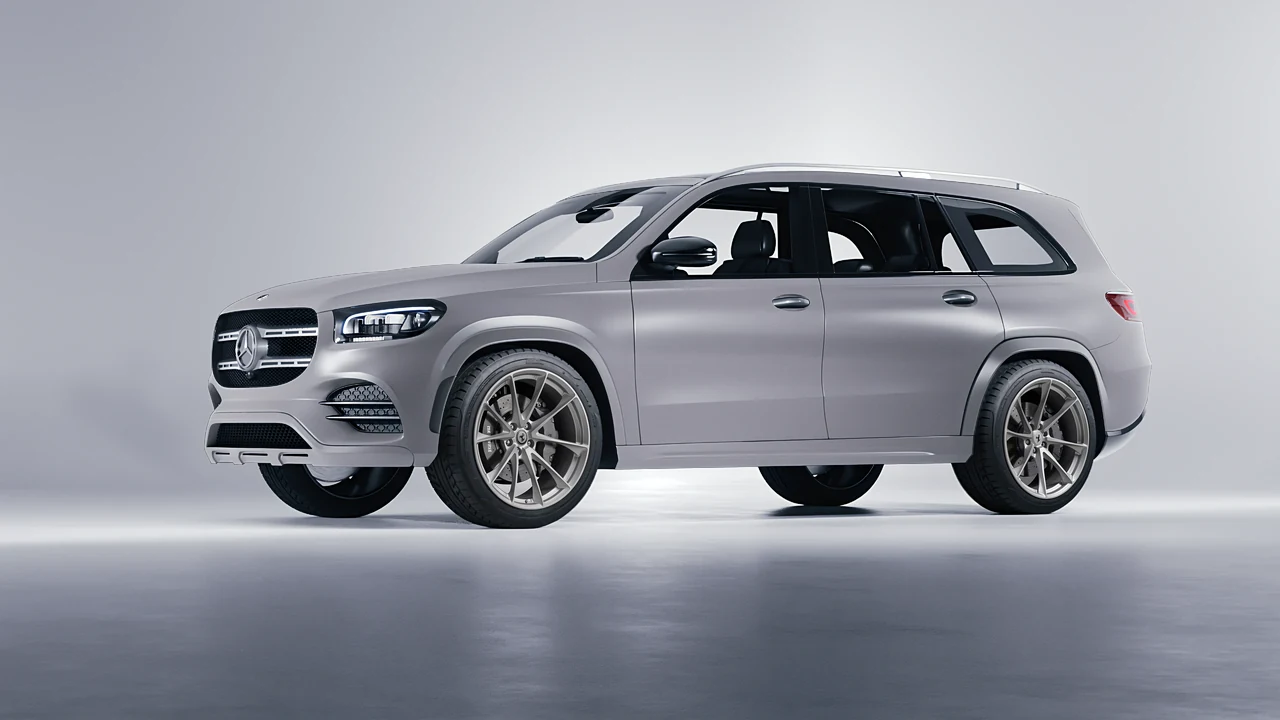 Mercedes-Benz GLS  Class 2023 on HRE Performance Wheels P204 forged wheels, front three-quarter view