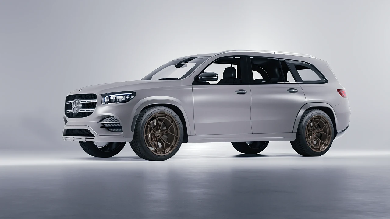 Mercedes-Benz GLS  Class 2023 on HRE Performance Wheels P301 forged wheels, front three-quarter view