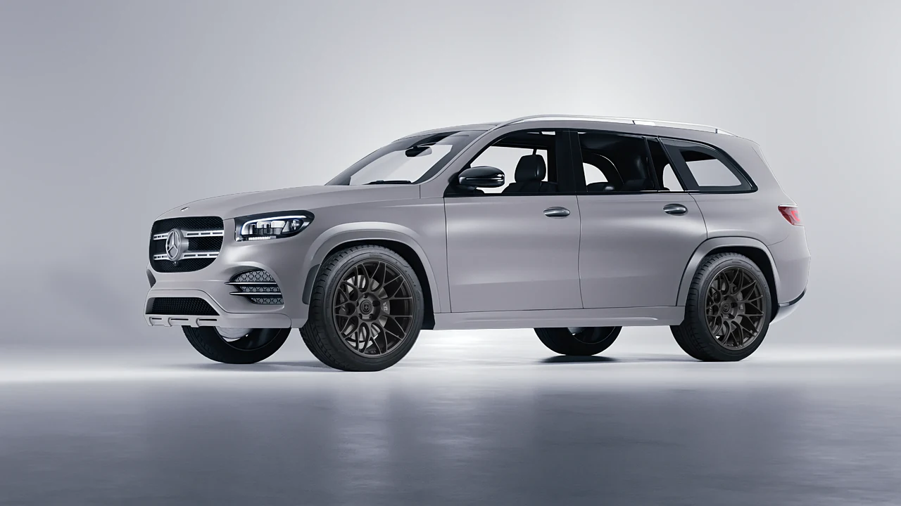 Mercedes-Benz GLS  Class 2023 on HRE Performance Wheels RC100 forged wheels, front three-quarter view