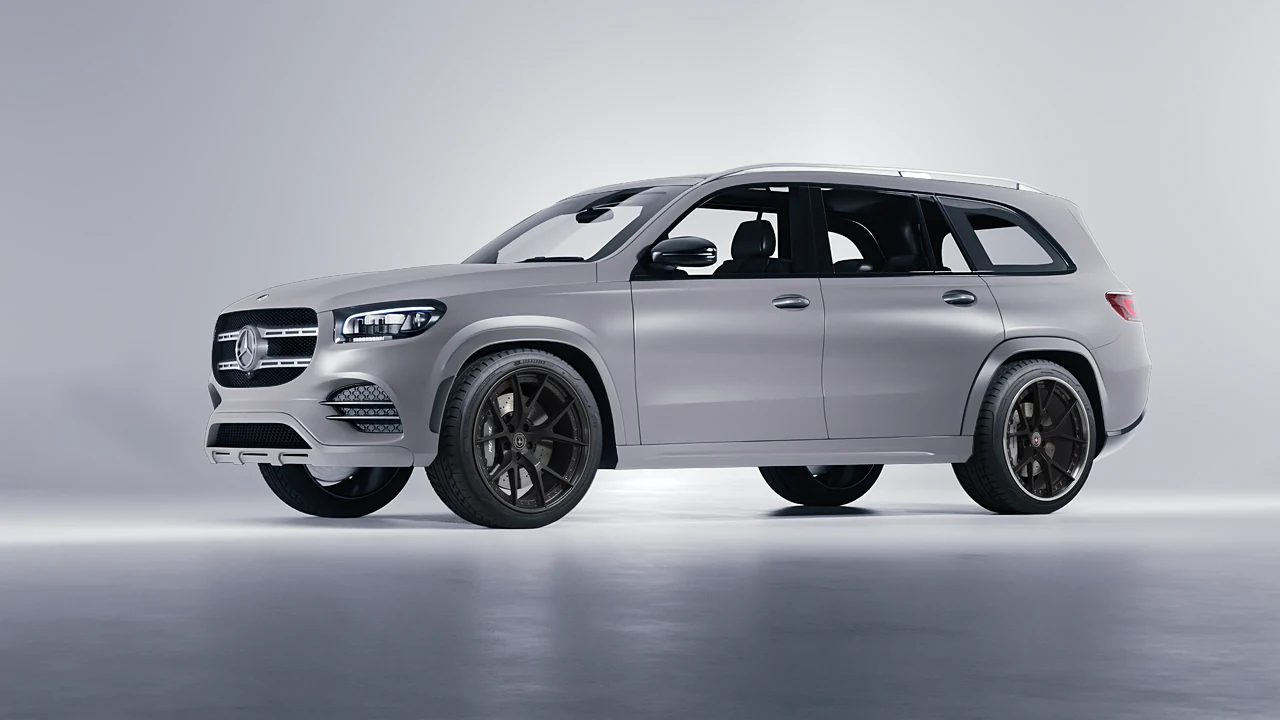 Mercedes-Benz GLS  Class 2023 on HRE Performance Wheels S101 forged wheels, front three-quarter view
