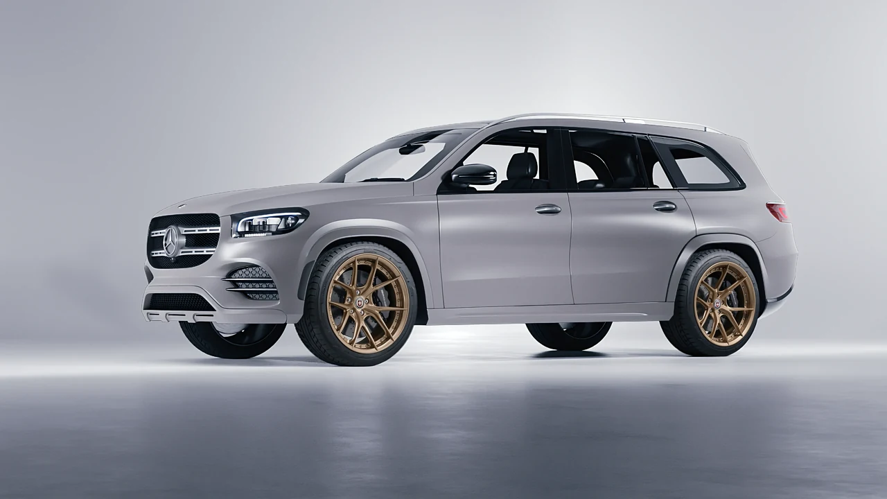 Mercedes-Benz GLS  Class 2023 on HRE Performance Wheels S101SC forged wheels, front three-quarter view