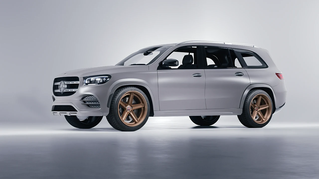 Mercedes-Benz GLS  Class 2023 on HRE Performance Wheels Tusk forged wheels, front three-quarter view