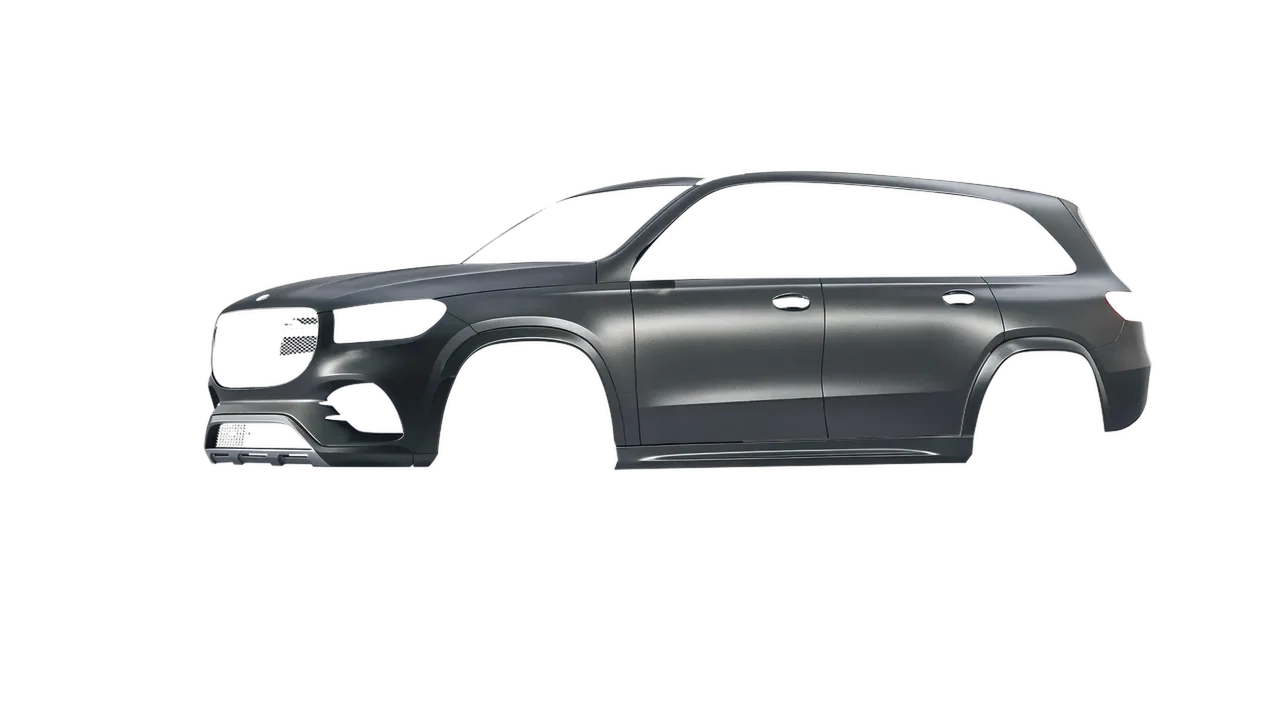 Mercedes-Benz GLS  Class 2023 wrapped in Black Rock Grey (Avery Dennison SW900-823-M), front three-quarter view