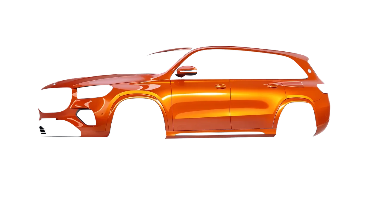 Mercedes-Benz Gls600 Maybach 2024 wrapped in Fiery Orange (3M G364), front three-quarter view