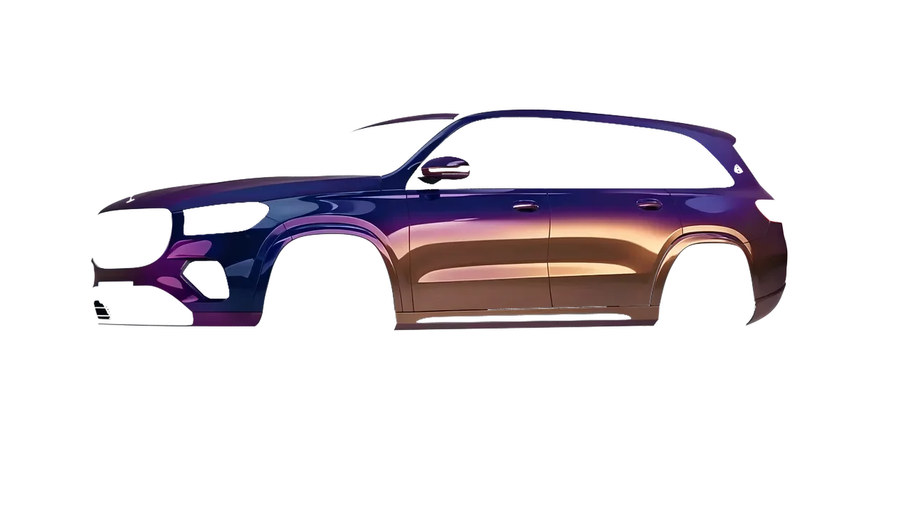 Mercedes-Benz Gls600 Maybach 2024 wrapped in Gloss Flip Deep Space (3M GP278), front three-quarter view