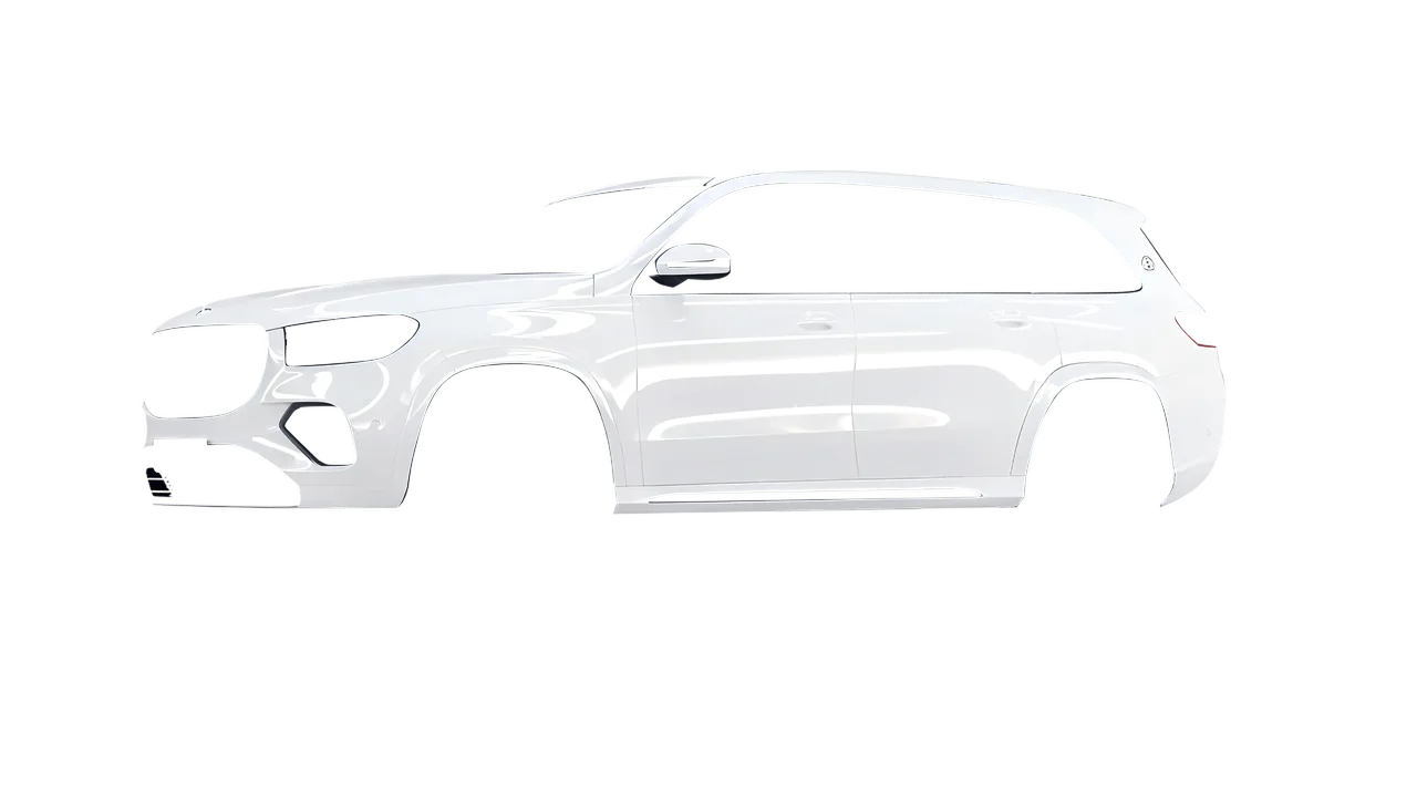 Mercedes-Benz Gls600 Maybach 2024 wrapped in Gloss White (3M G10), front three-quarter view