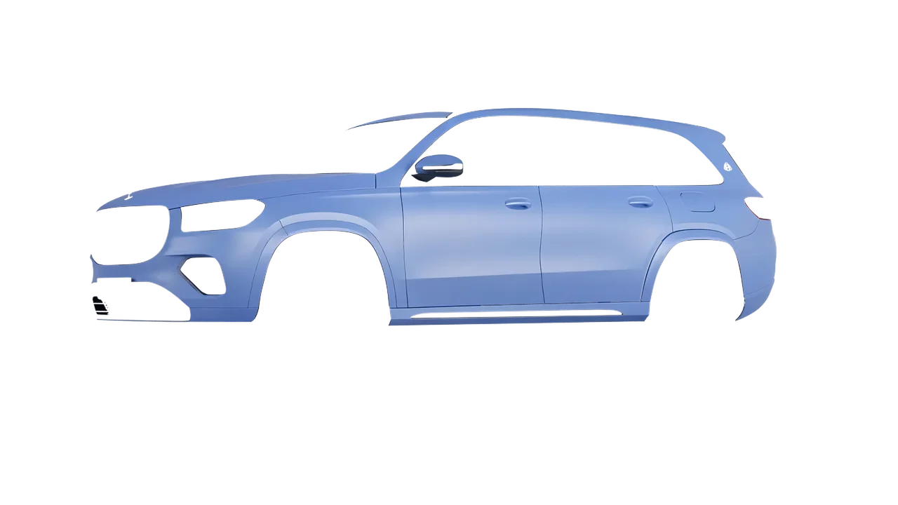 Mercedes-Benz Gls600 Maybach 2024 wrapped in Dreamline Blue (Avery Dennison SW900-616-O), front three-quarter view