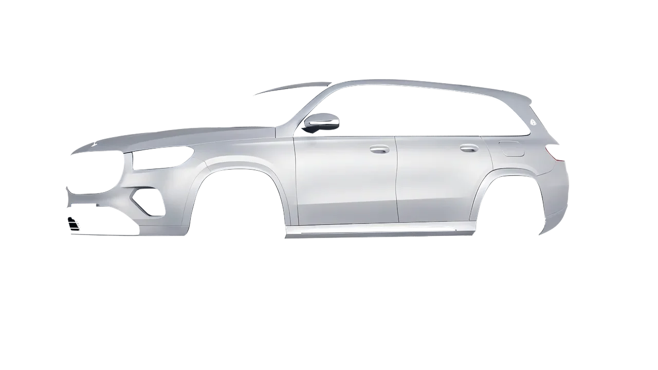 Mercedes-Benz Gls600 Maybach 2024 wrapped in Matte Silver (3M M21), front three-quarter view