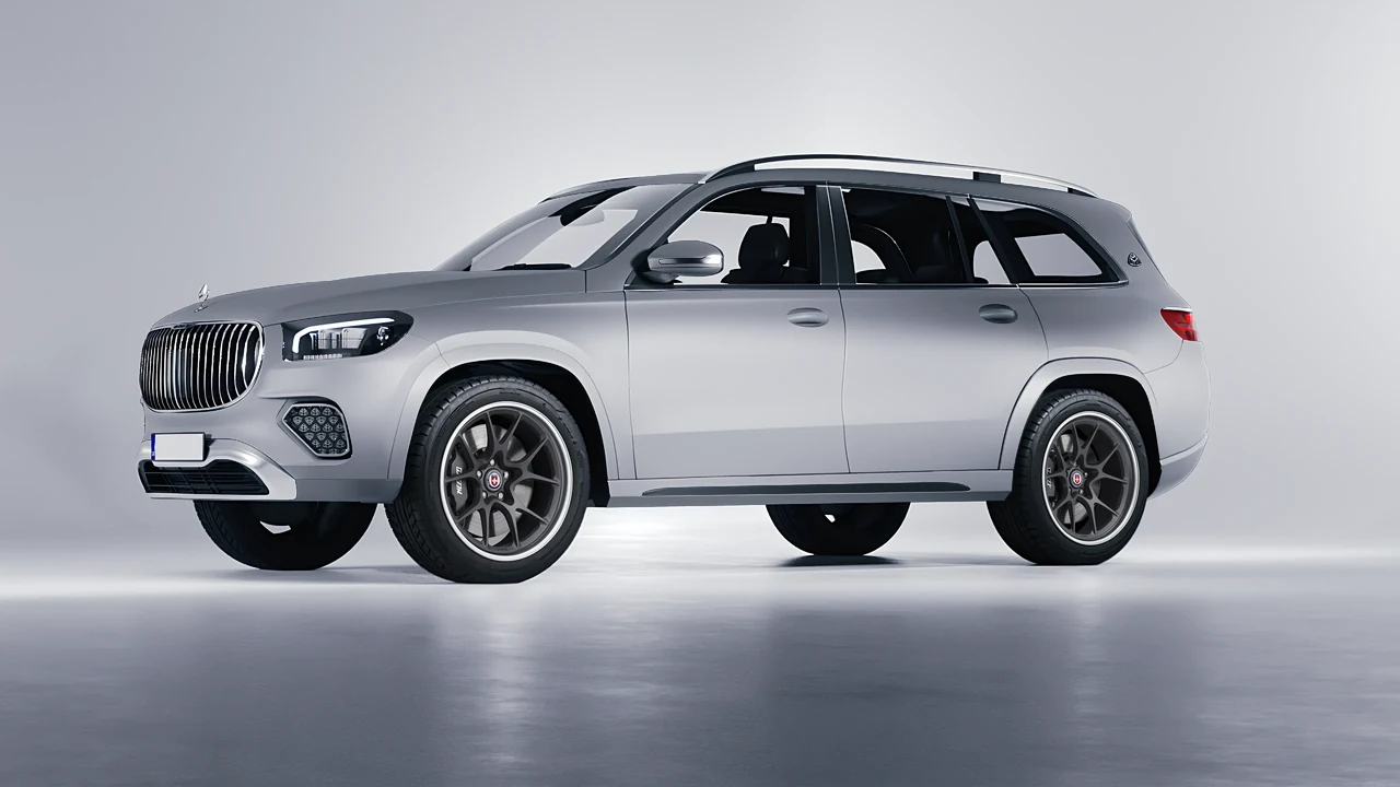 Mercedes-Benz Gls600 Maybach 2024 on HRE Performance Wheels 521 forged wheels, front three-quarter view