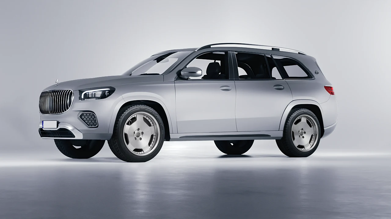 Mercedes-Benz Gls600 Maybach 2024 on HRE Performance Wheels 544 forged wheels, front three-quarter view