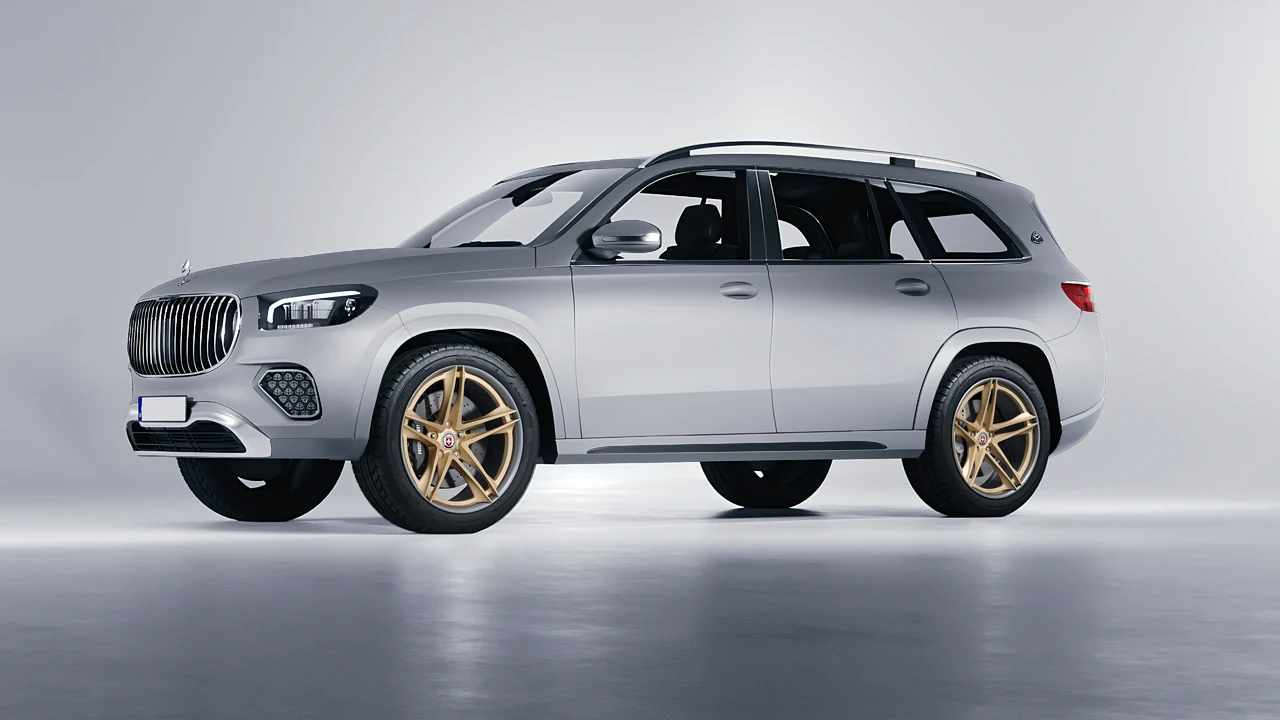 Mercedes-Benz Gls600 Maybach 2024 on HRE Performance Wheels S207H forged wheels, front three-quarter view