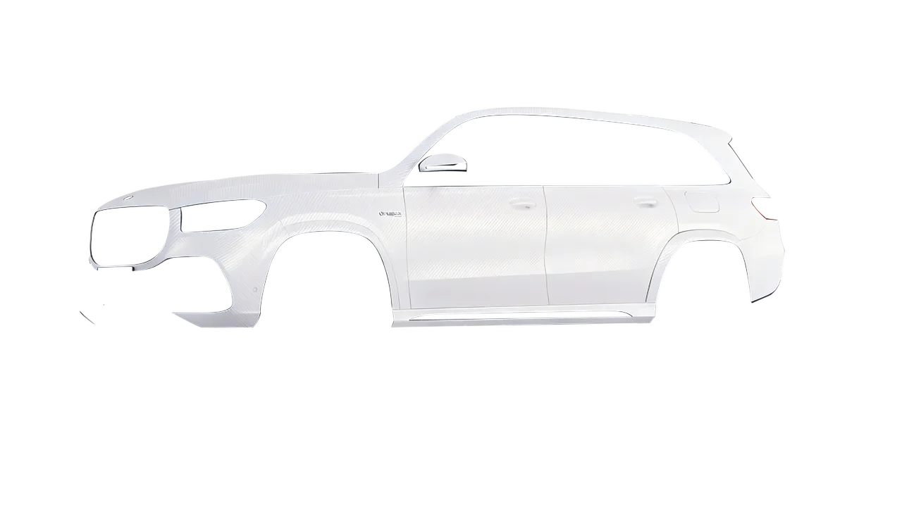 Mercedes-Benz Gls63 AMG 2024 wrapped in Carbon Fiber White (Avery Dennison SW900-115-X), front three-quarter view