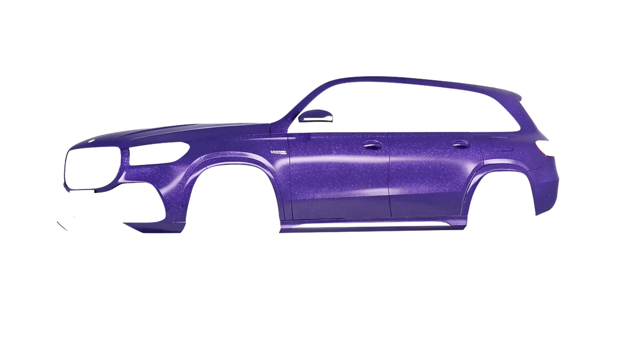 Mercedes-Benz Gls63 AMG 2024 wrapped in Purple (Avery Dennison SW900-587-D), front three-quarter view