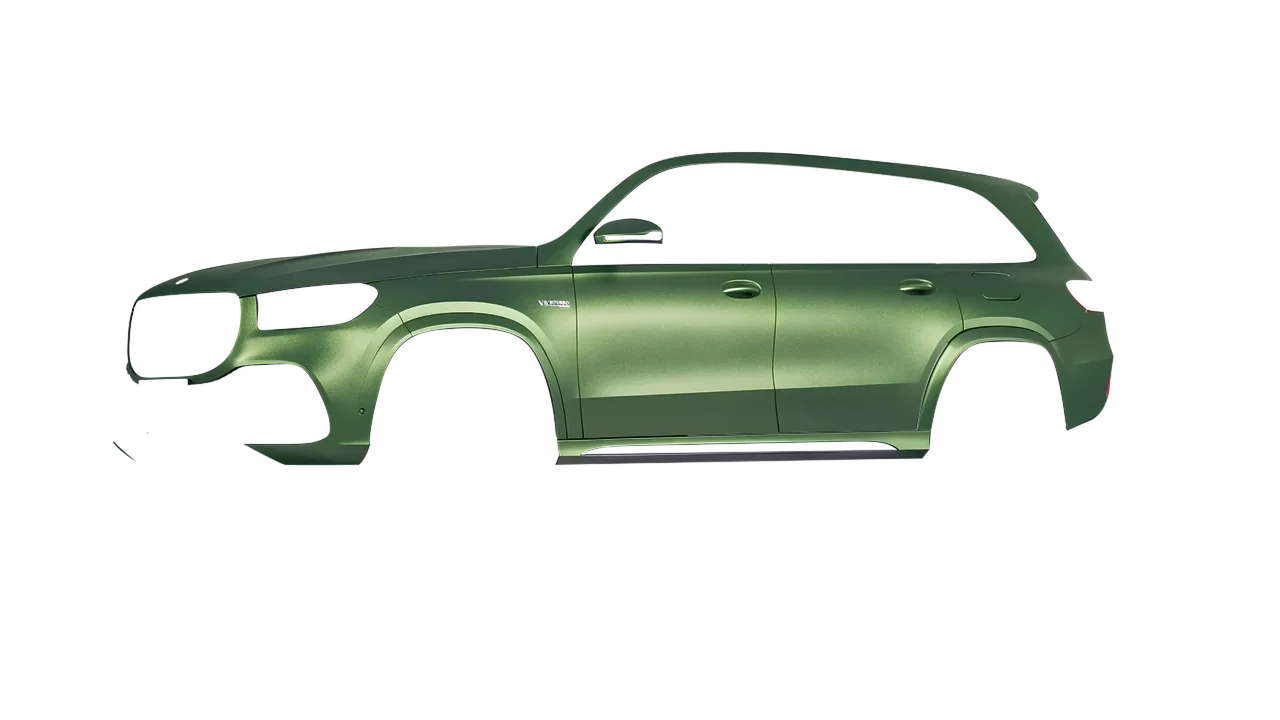 Mercedes-Benz Gls63 AMG 2024 wrapped in Apple Green (Avery Dennison SW900-745-M), front three-quarter view