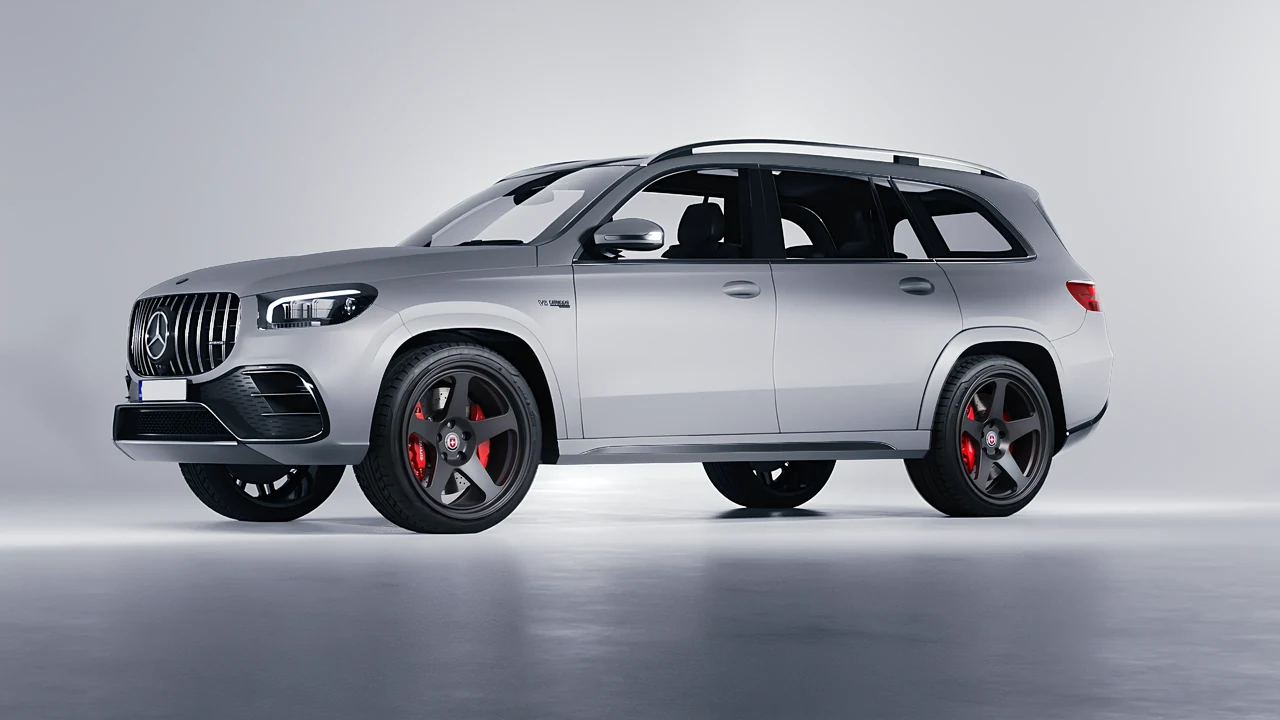 Mercedes-Benz Gls63 AMG 2024 on HRE Performance Wheels 305-GT forged wheels, front three-quarter view