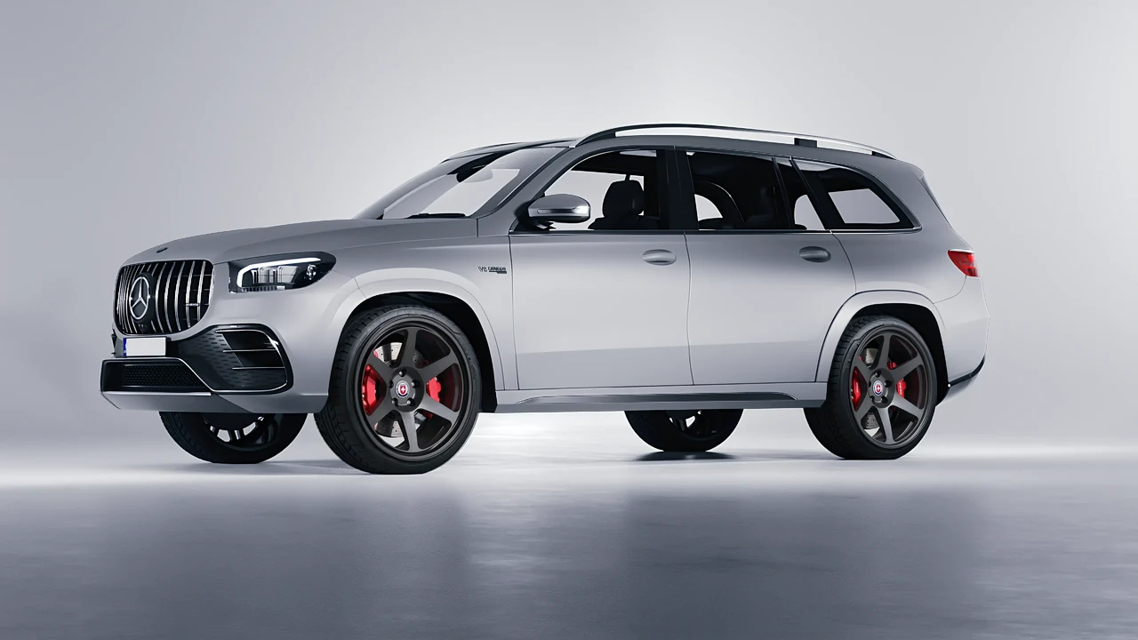 Mercedes-Benz Gls63 AMG 2024 on HRE Performance Wheels 306-GT forged wheels, front three-quarter view