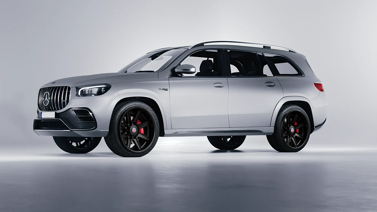 Mercedes-Benz Gls63 AMG 2024 on HRE Performance Wheels HD188H forged wheels, front three-quarter view