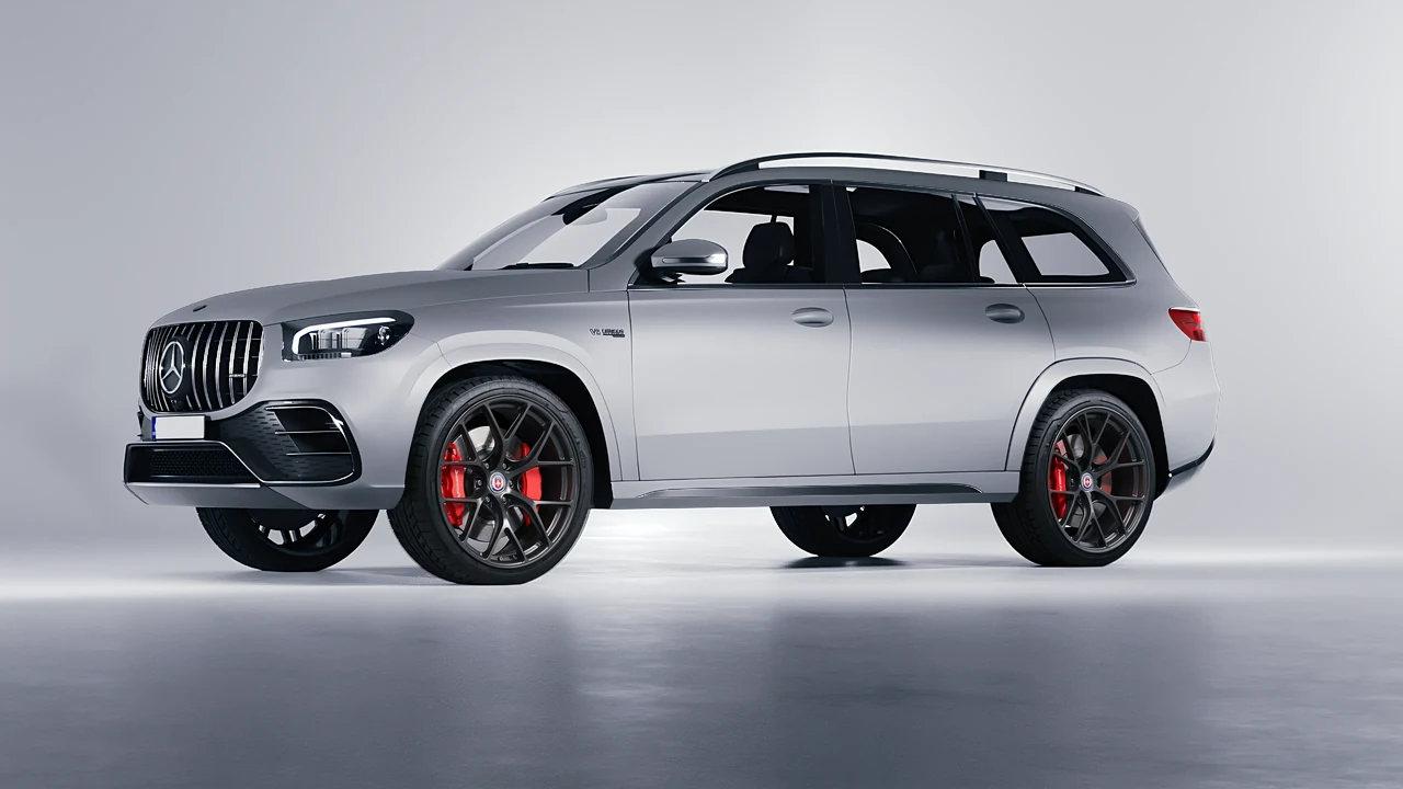 Mercedes-Benz Gls63 AMG 2024 on HRE Performance Wheels R161-Lightweight forged wheels, front three-quarter view