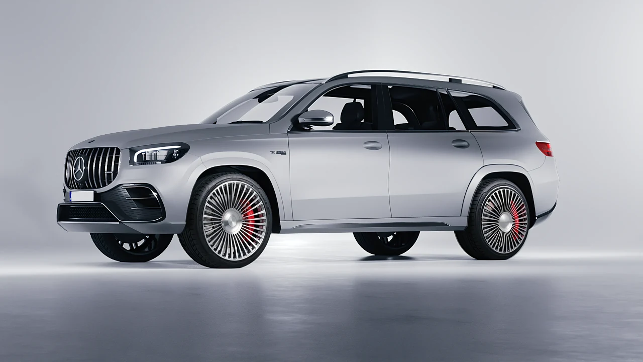 Mercedes-Benz Gls63 AMG 2024 on RDB LA 50 forged wheels, front three-quarter view