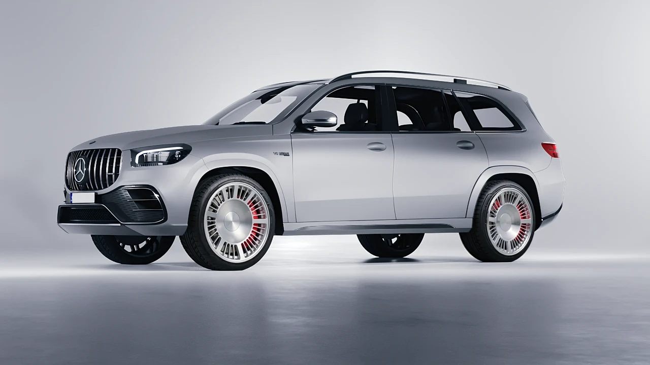 Mercedes-Benz Gls63 AMG 2024 on RDB LA Masterpiece forged wheels, front three-quarter view