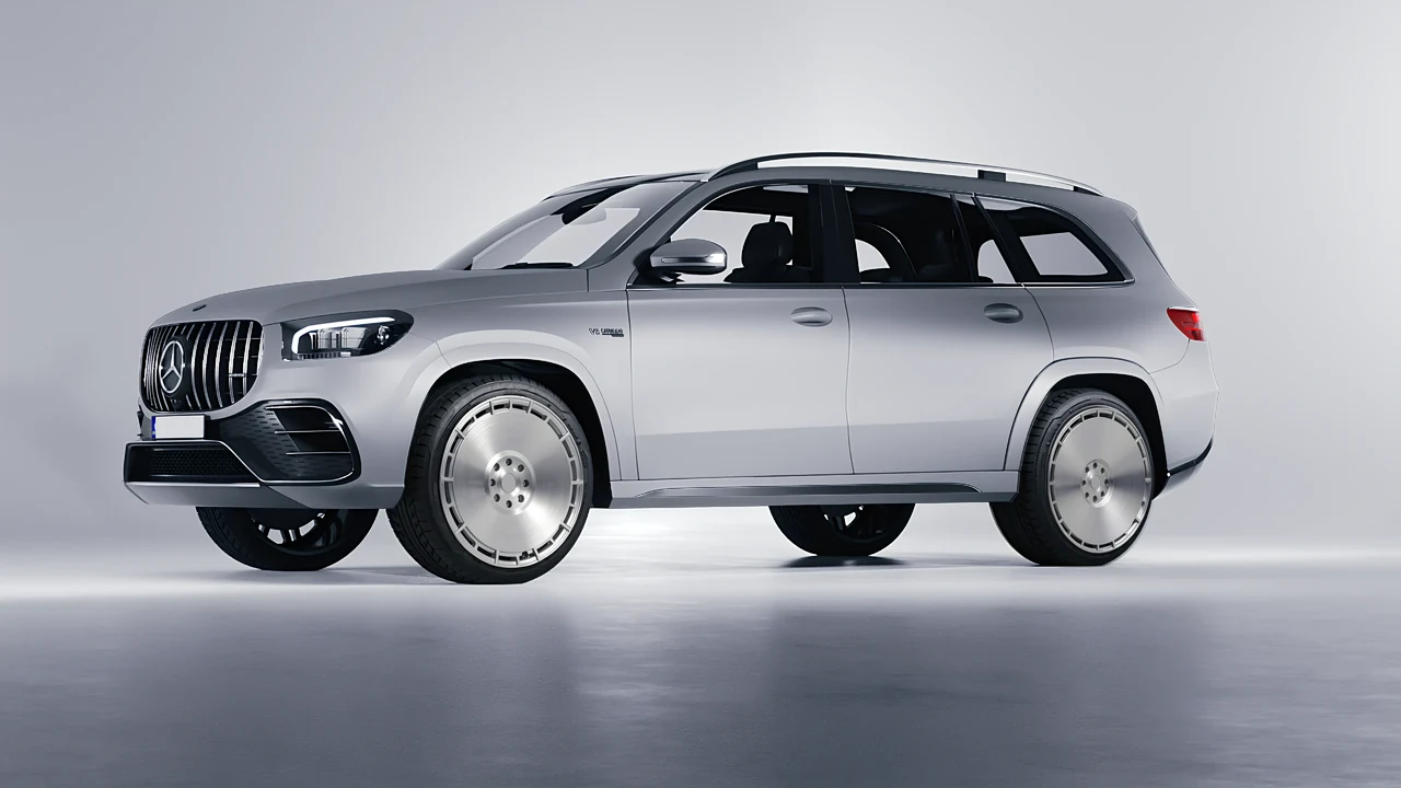 Mercedes-Benz Gls63 AMG 2024 on RDB LA Zero forged wheels, front three-quarter view