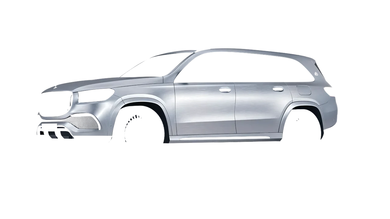 Mercedes-Benz Maybach GLS 2021 wrapped in Brushed Aluminum (Avery Dennison SW900-812-X), front three-quarter view