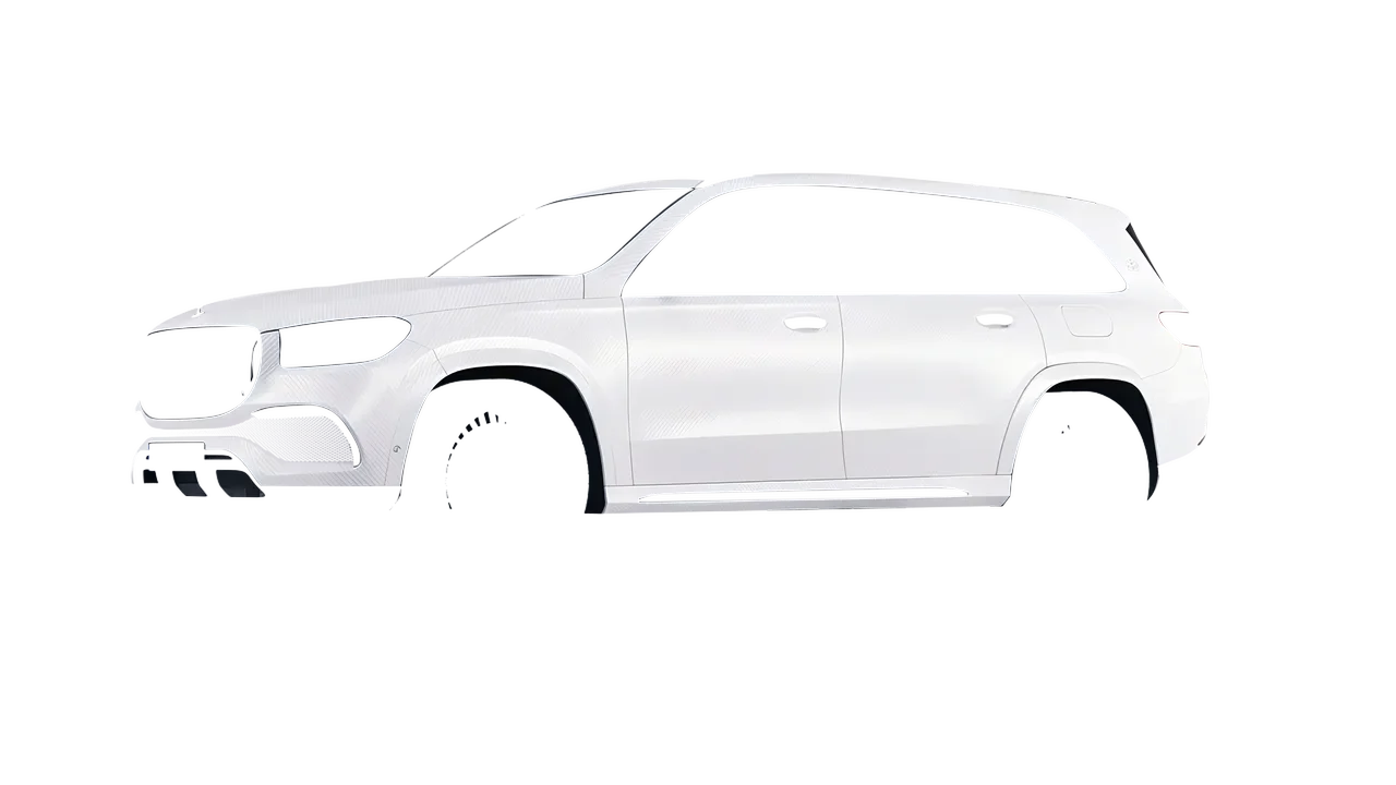 Mercedes-Benz Maybach GLS 2021 wrapped in Carbon Fiber White (Avery Dennison SW900-115-X), front three-quarter view