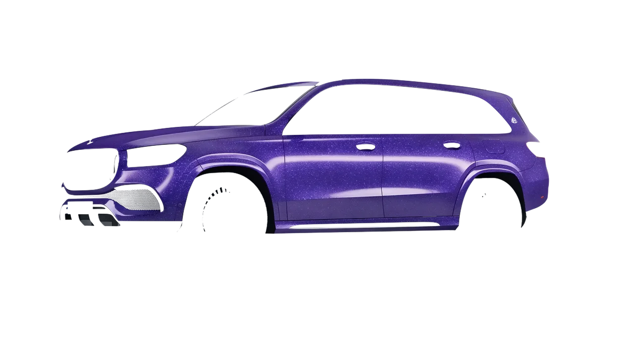Mercedes-Benz Maybach GLS 2021 wrapped in Purple (Avery Dennison SW900-587-D), front three-quarter view