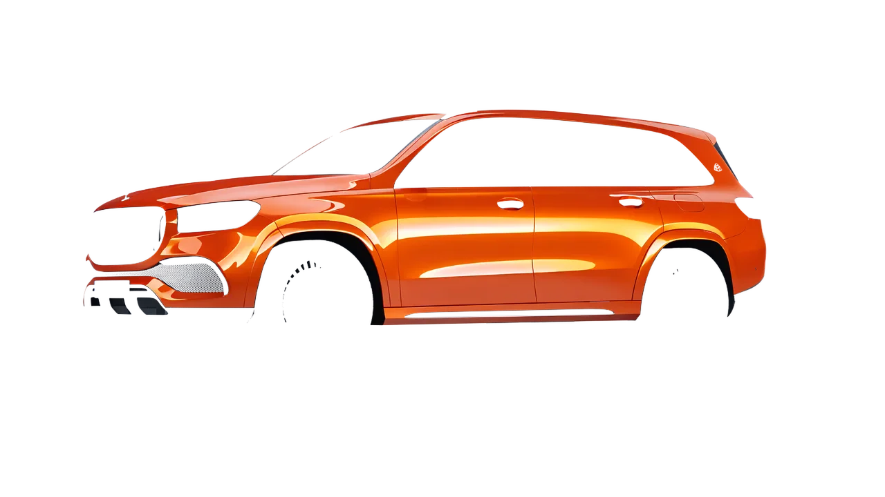 Mercedes-Benz Maybach GLS 2021 wrapped in Fiery Orange (3M G364), front three-quarter view