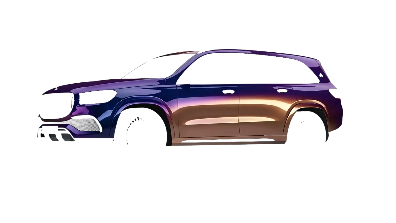 Mercedes-Benz Maybach GLS 2021 wrapped in Gloss Flip Deep Space (3M GP278), front three-quarter view