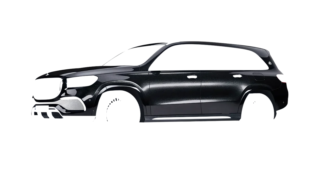 Mercedes-Benz Maybach GLS 2021 wrapped in Mystery Black (Avery Dennison SW900-184-M), front three-quarter view