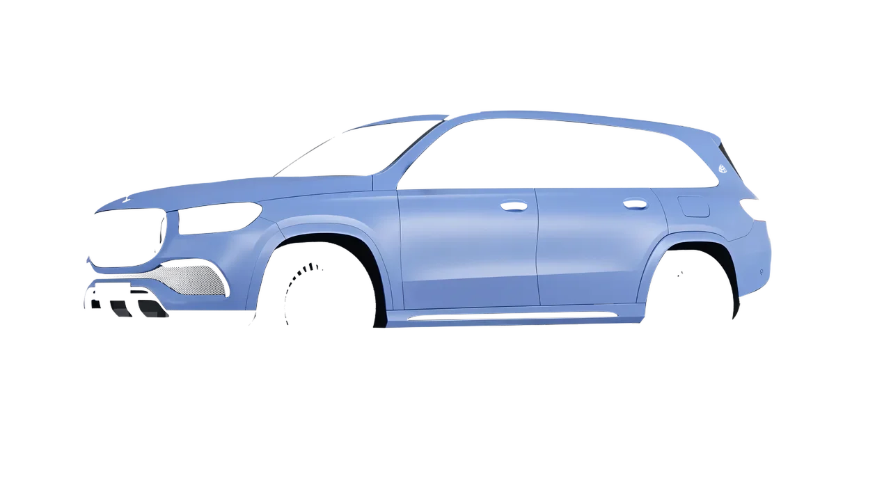 Mercedes-Benz Maybach GLS 2021 wrapped in Dreamline Blue (Avery Dennison SW900-616-O), front three-quarter view