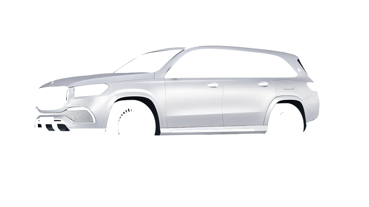Mercedes-Benz Maybach GLS 2021 wrapped in Matte Silver (3M M21), front three-quarter view