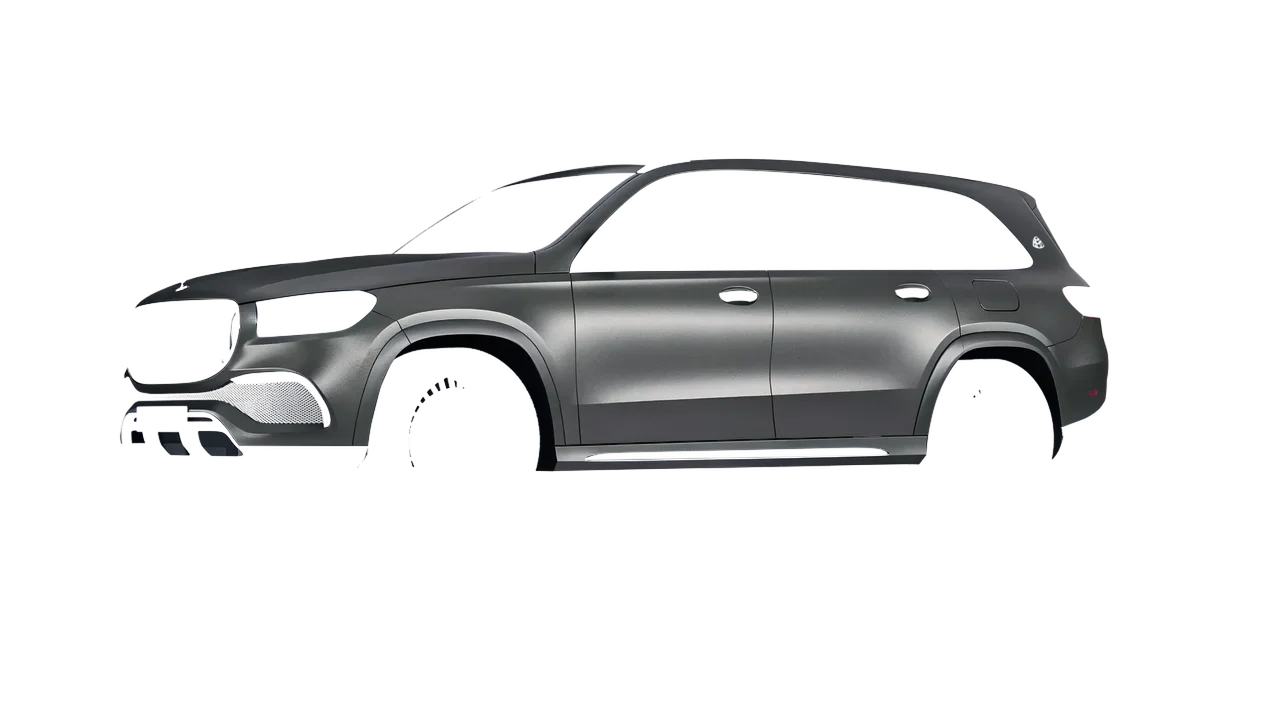 Mercedes-Benz Maybach GLS 2021 wrapped in Black Rock Grey (Avery Dennison SW900-823-M), front three-quarter view