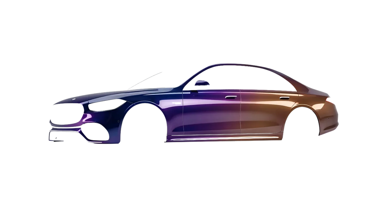 Mercedes-Benz S Class AMG 2023 wrapped in Gloss Flip Deep Space (3M GP278), front three-quarter view