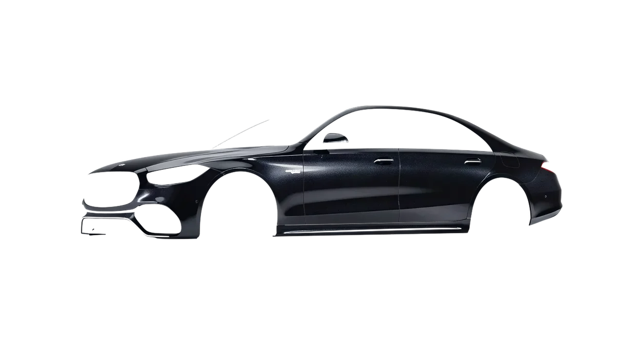 Mercedes-Benz S Class AMG 2023 wrapped in Mystery Black (Avery Dennison SW900-184-M), front three-quarter view
