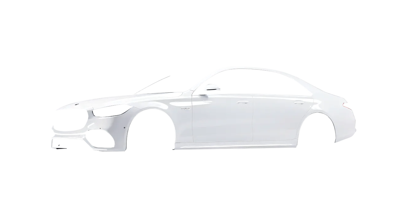 Mercedes-Benz S Class AMG 2023 wrapped in Gloss White (3M G10), front three-quarter view
