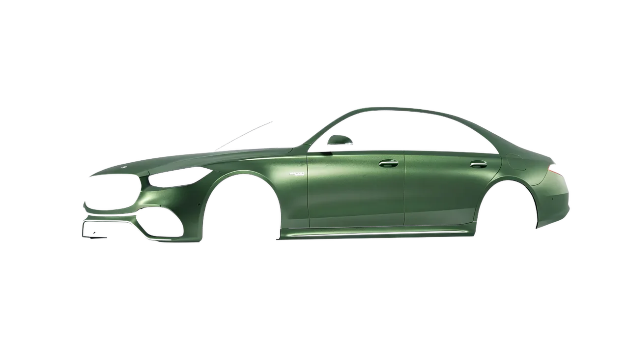 Mercedes-Benz S Class AMG 2023 wrapped in Apple Green (Avery Dennison SW900-745-M), front three-quarter view