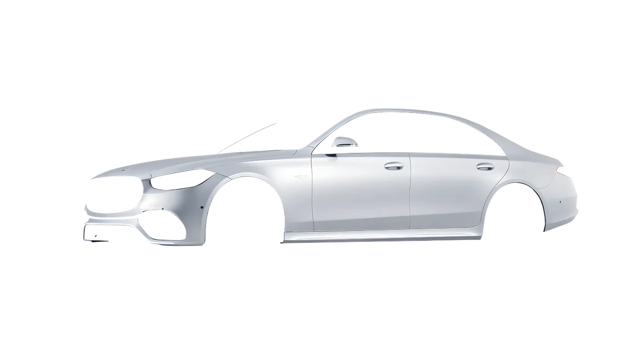 Mercedes-Benz S Class AMG 2023 wrapped in Matte Silver (3M M21), front three-quarter view
