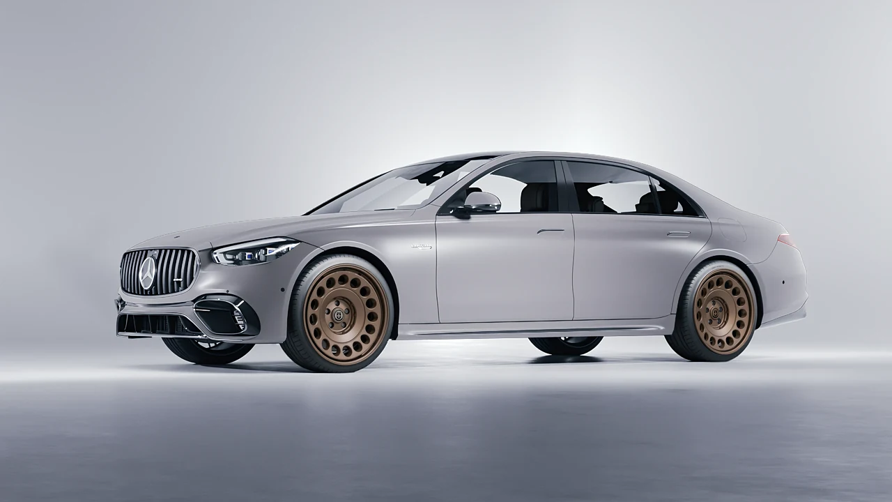 Mercedes-Benz S Class AMG 2023 on HRE Performance Wheels 037-GTM forged wheels, front three-quarter view