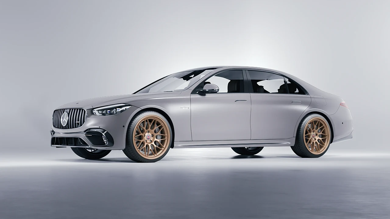 Mercedes-Benz S Class AMG 2023 on HRE Performance Wheels 300-GTS forged wheels, front three-quarter view