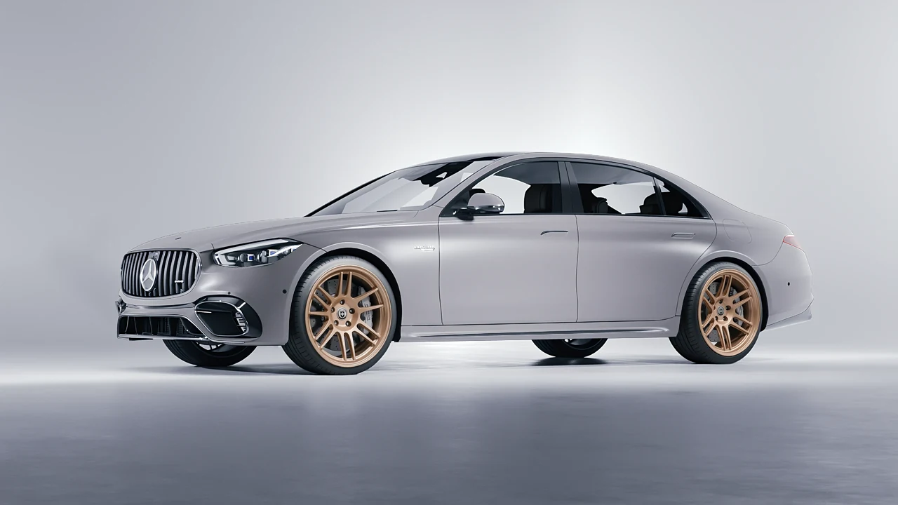 Mercedes-Benz S Class AMG 2023 on HRE Performance Wheels 312-GTS forged wheels, front three-quarter view