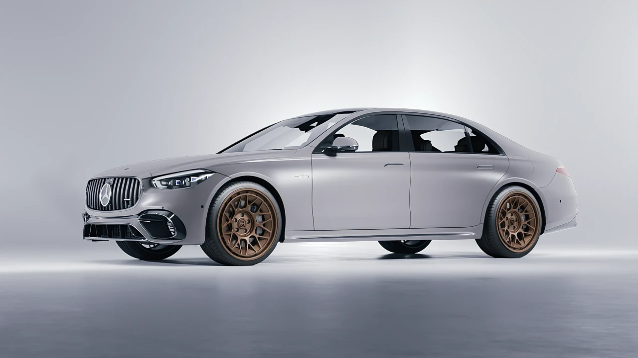 Mercedes-Benz S Class AMG 2023 on HRE Performance Wheels 500-GTM forged wheels, front three-quarter view